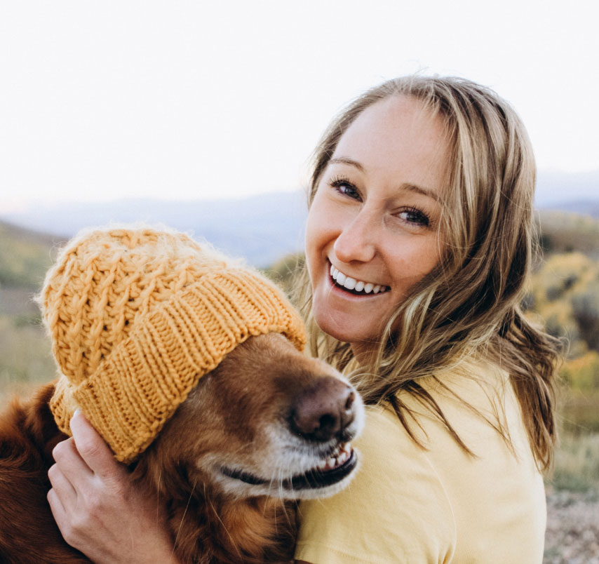 Woman with dog Professional homeopathic vet advice. Book an online appointment. Fast, easy and convenient vet consultations for your pet.
